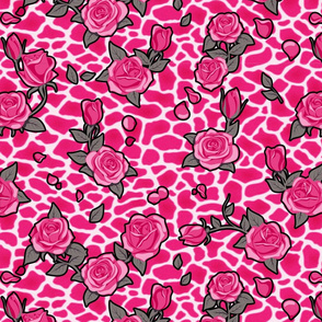 Roses on giraffe (pink)