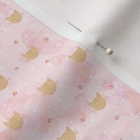 (SMALL) Glitter Kitsch Cats on light Watercolor pink background