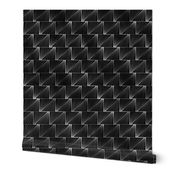 Diagonal Triangles in Black and Silver Vintage Faux Foil Art Deco Vintage Foil Pattern