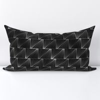 Diagonal Triangles in Black and Silver Vintage Faux Foil Art Deco Vintage Foil Pattern