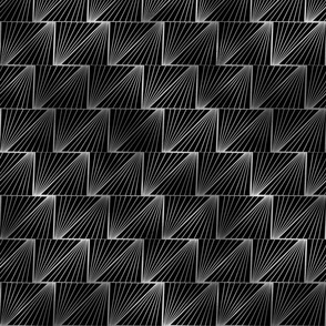 Diagonal Triangles in Black and Silver Vintage Faux Foil Art Deco Vintage Foil Pattern