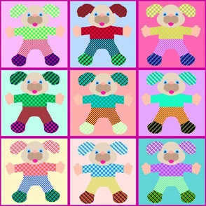 GinghamPups9QuiltSquares9