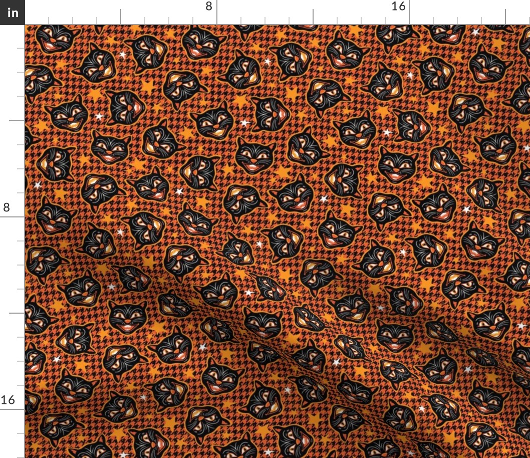 Halloween Cats Houndstooth Mini Textured