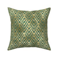 Teal and Faux Gold Foil Vintage Art Deco Chevron Pattern