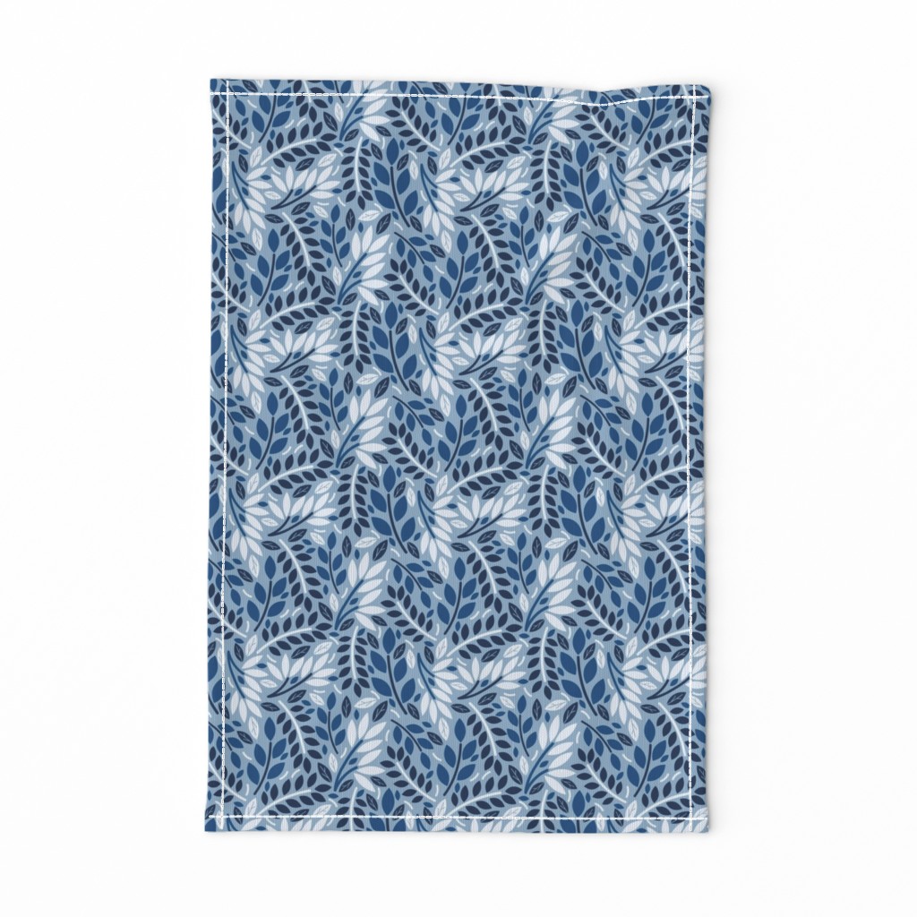 Geometric Botanicals Classic Blue