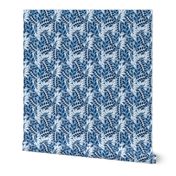 Geometric Botanicals Classic Blue