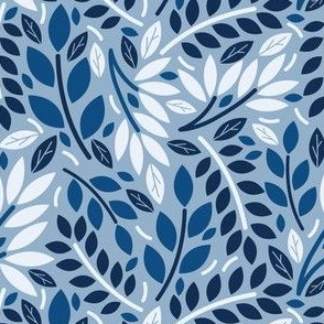 Geometric Botanicals Classic Blue