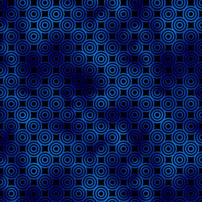 Circle Rings in Black and Classic Blue Vintage Faux Foil Art Deco Vintage Foil Pattern