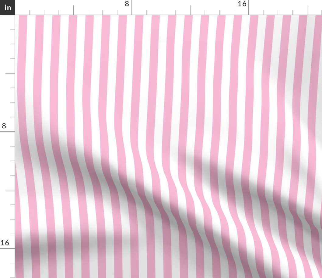 white and pink 1/2 inch stripe 