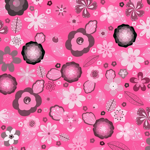 Kitsch 70s Flowers-Pink