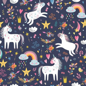 Cute magic unicorns