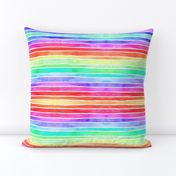 Ever So Bright Rainbow Stripes in watercolor on white