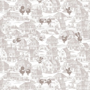 Toy Town Wallpaper (grey)