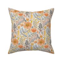 Golden and Grey Art Nouveau Floral small