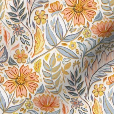 Golden and Grey Art Nouveau Floral small