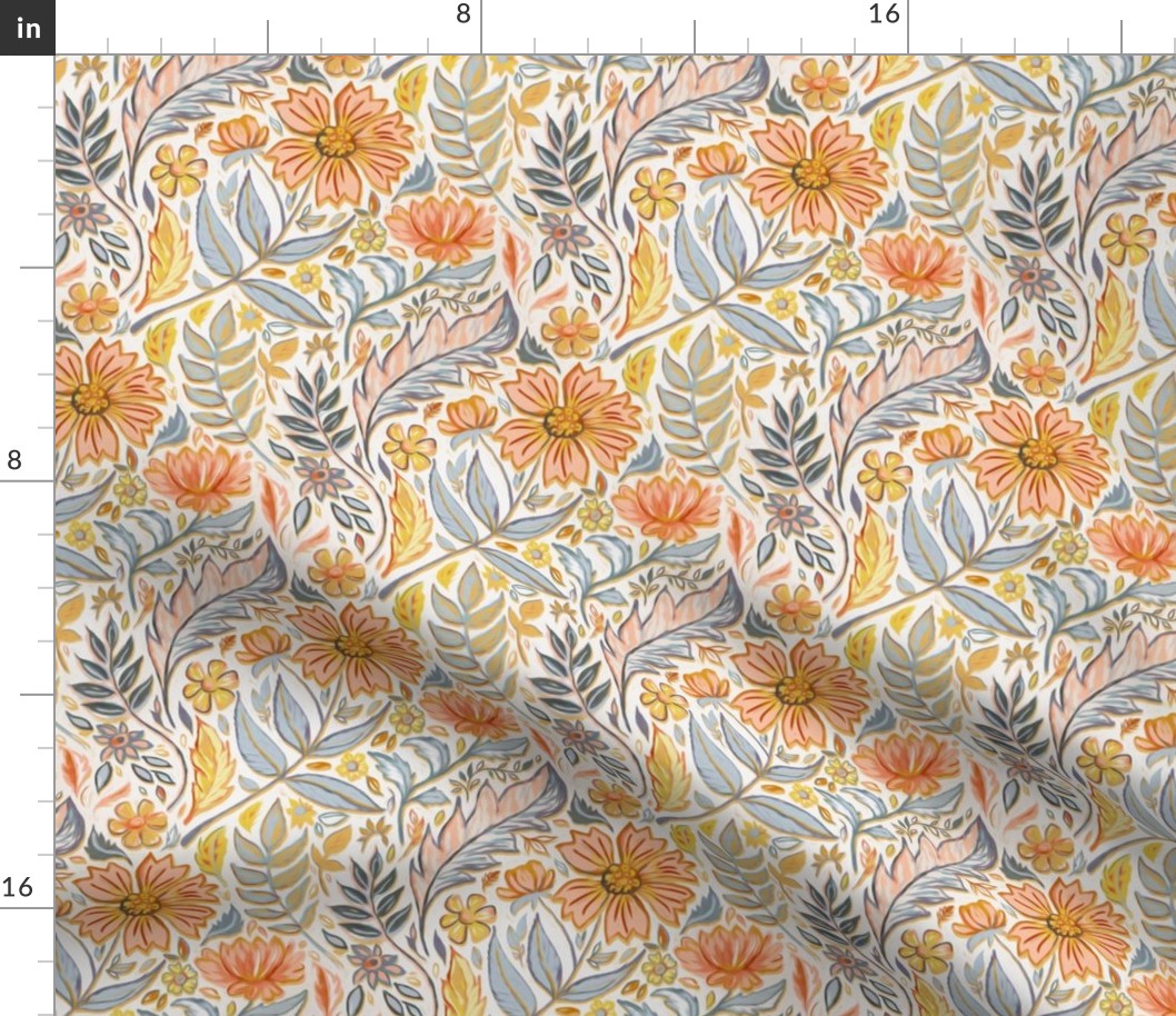 Golden and Grey Art Nouveau Floral small