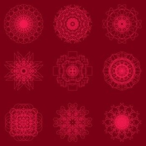 Tiled Mandala: Red Magenta