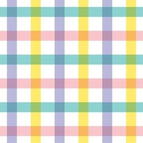 6" Spring Pink Lilac Yellow Gingham