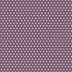 6" White and Mauve Polka Dots
