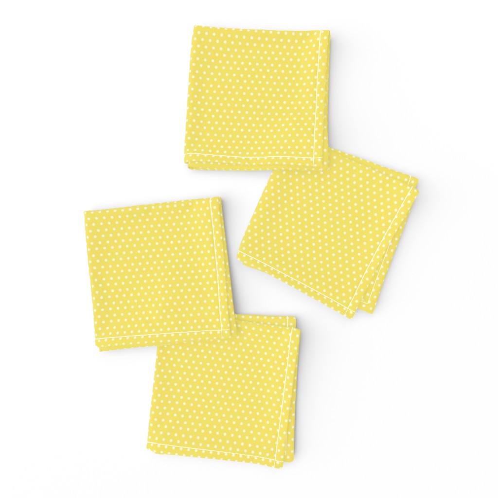 6" Yellow and White Polka Dots