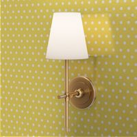 6" Yellow and White Polka Dots