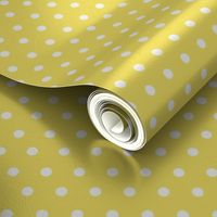 6" Yellow and White Polka Dots