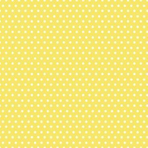 6" Yellow and White Polka Dots