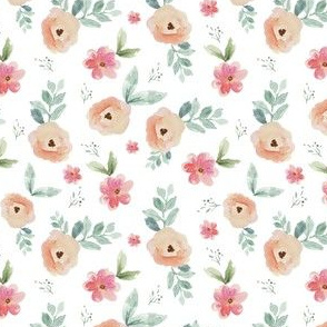 4" Peach and Pink Flowers