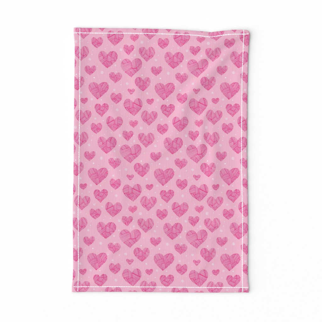 Crosshatch Hearts on Pink