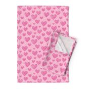 Crosshatch Hearts on Pink