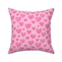 Crosshatch Hearts on Pink