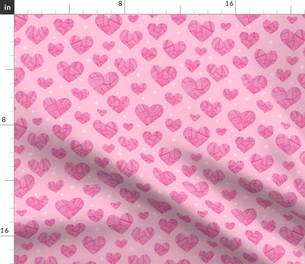 Crosshatch Hearts on Pink