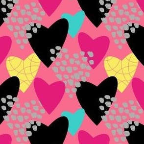 Scribble heart collage- pink