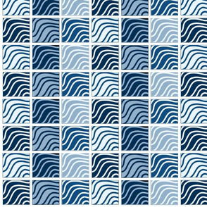 Geometric Wave Graphic-classic blue