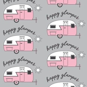pink happy glamper trailer