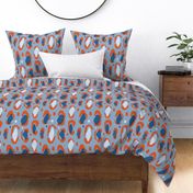 Leopard Print Classic Blue Burnt Orange