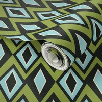 Diamant - Retro Geometric Green Blue & Black