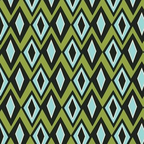 Diamant - Retro Geometric Green Blue & Black