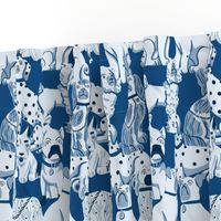 Porcelain Dogs in Blue