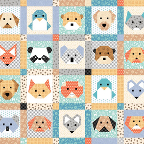 1-yard Origami Animals Cheater Quilt