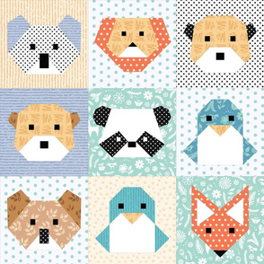 Origami Wild Animals Cheater Quilt