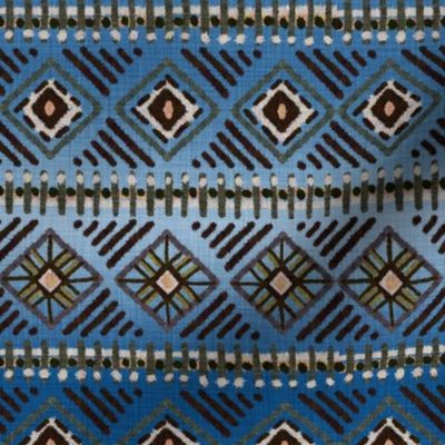 Mud Cloth Blue Ombre