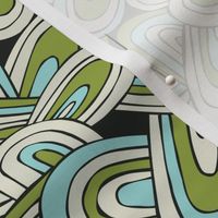 Just Swell - Abstract Geometric Green Black Aqua