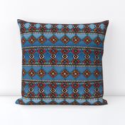 African Mud Cloth Inspired Ombre Blue