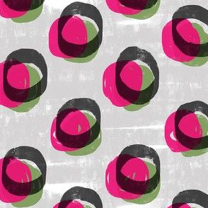 Bold rounds--pink magenta green