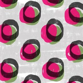 Bold rounds--hot pink green