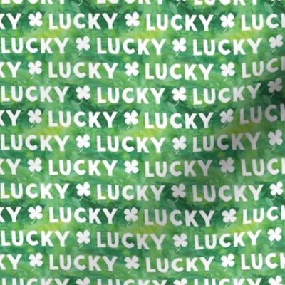 (small scale) LUCKY - watercolor green - st patricks day Clover Irish C20BS