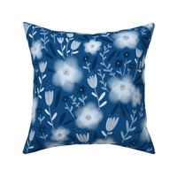 Classic blue tones flower pattern