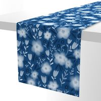 Classic blue tones flower pattern