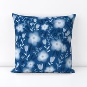 Classic blue tones flower pattern